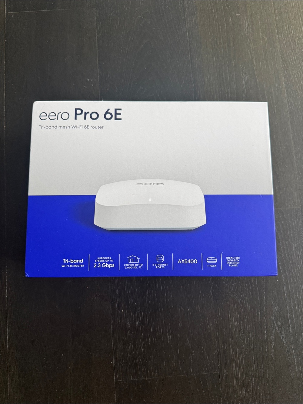 eero Pro 6E Wireless Router - White with Blue Accent Box